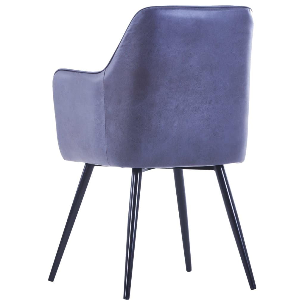 Dining Chairs Faux Suede Leather – Grey
