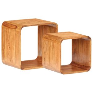 Bexley Side Tables Solid Acacia Wood Sheesham Finish – 2