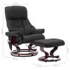 Recliner Chair with Footstool Faux Leather and Bentwood – Black