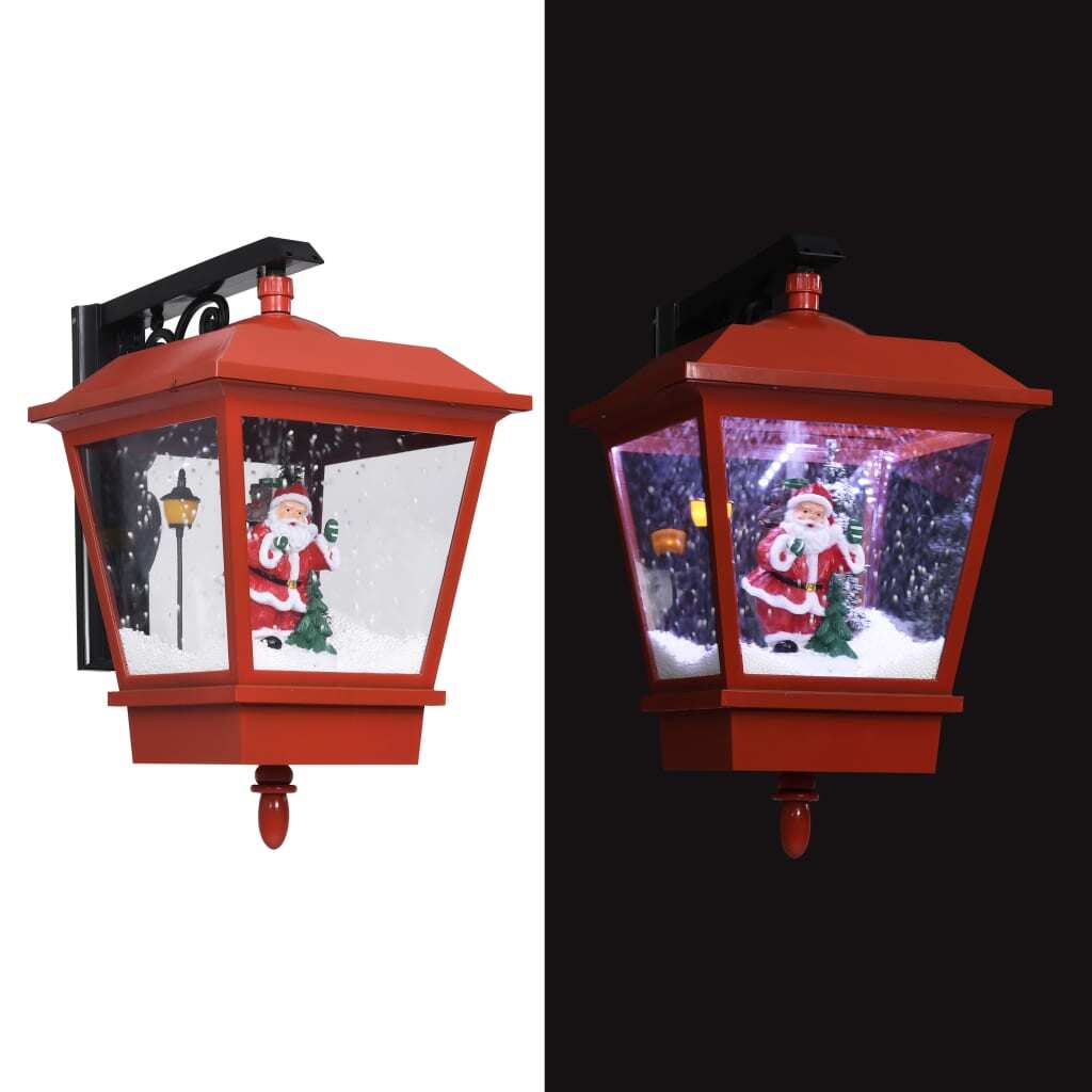 Christmas Wall Lamp with LED Lights and Santa Red 40x27x45 cm