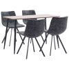 Dining Set Faux Leather – Black