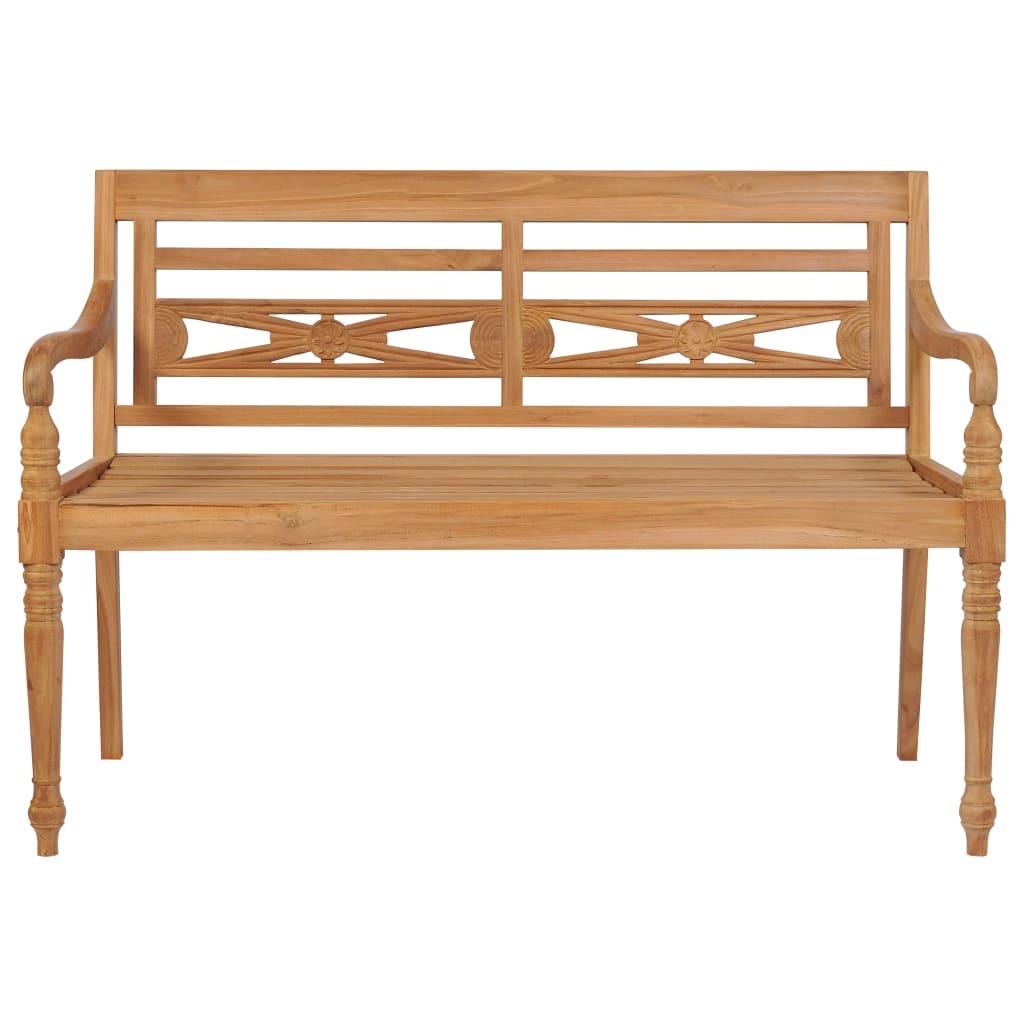 Batavia Bench with Cushion 150 cm Solid Teak Wood – Anthracite, 7 cm