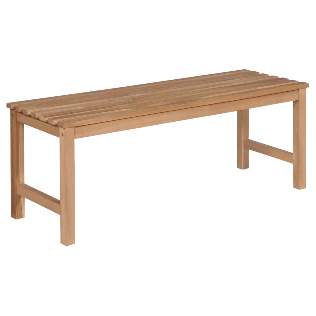 Garden Bench with Cushion Solid Teak Wood – 120 cm, Beige