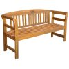 Garden Bench with Cushion Solid Acacia Wood – 157 cm, Beige