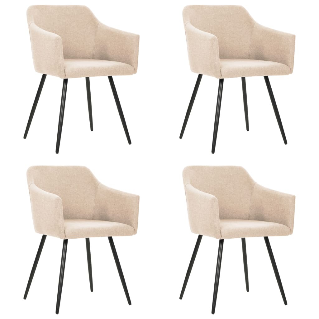 Dining Chairs Fabric – Cream, 4