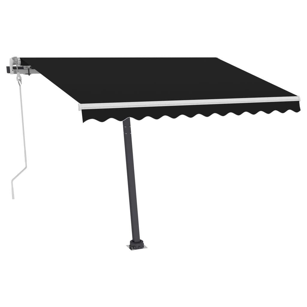 Manual Retractable Awning with LED – 300×250 cm, Anthracite