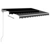 Manual Retractable Awning with LED – 300×250 cm, Anthracite