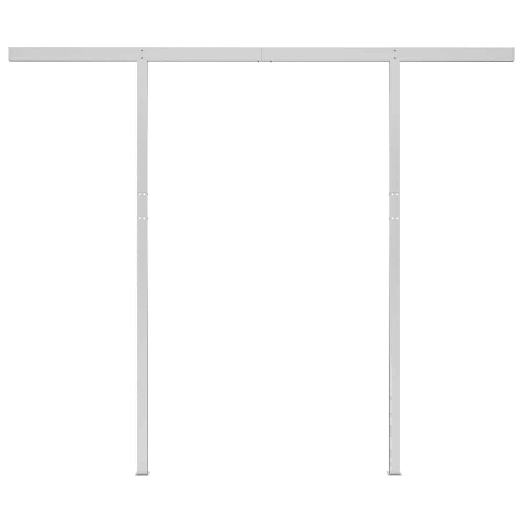 Manual Retractable Awning with Posts – 3×2.5 m, Yellow and White