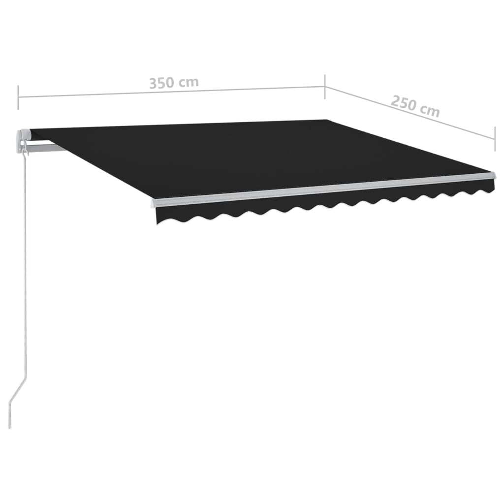 Manual Retractable Awning with LED – 3.5×2.5 m, Anthracite