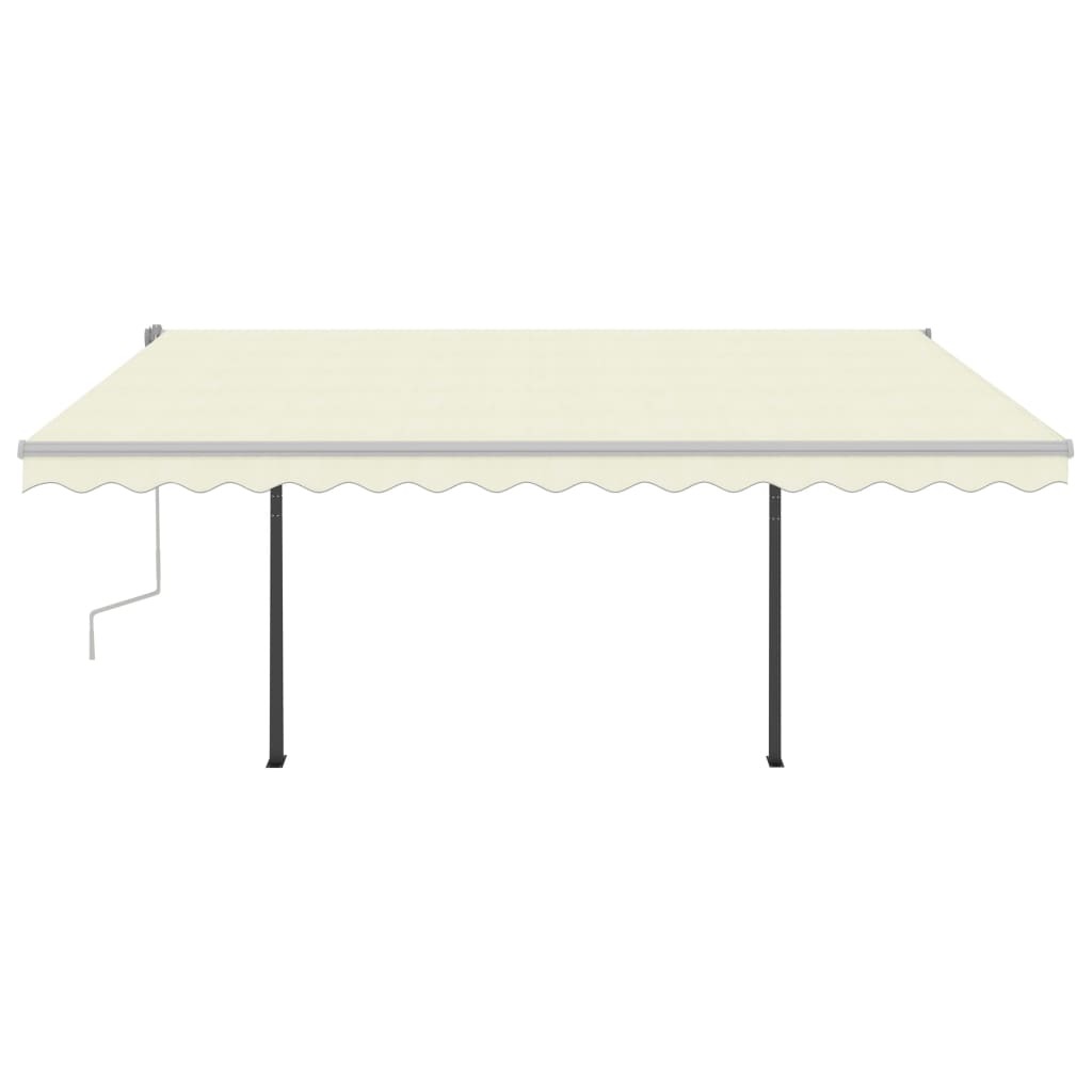 Manual Retractable Awning with LED – 4×3 m, Cream