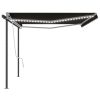 Manual Retractable Awning with LED – 5×3 m, Anthracite