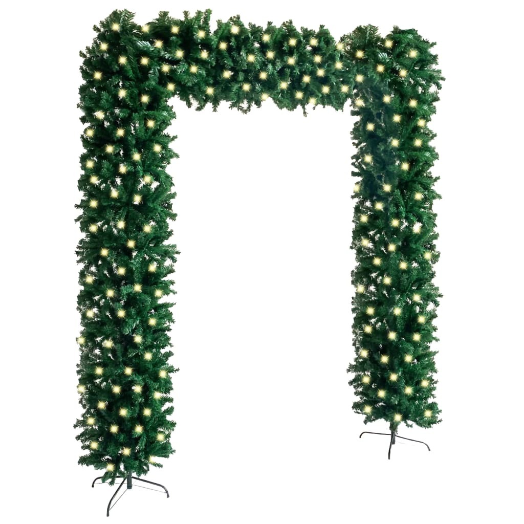 Christmas Tree Arch with LEDs Green 240 cm