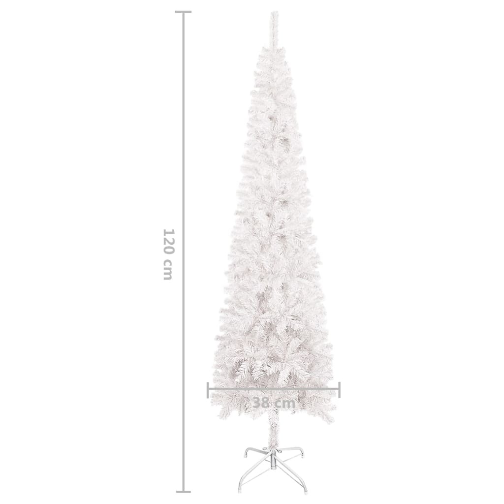 Slim Christmas Tree with LEDs – 120×38 cm, White