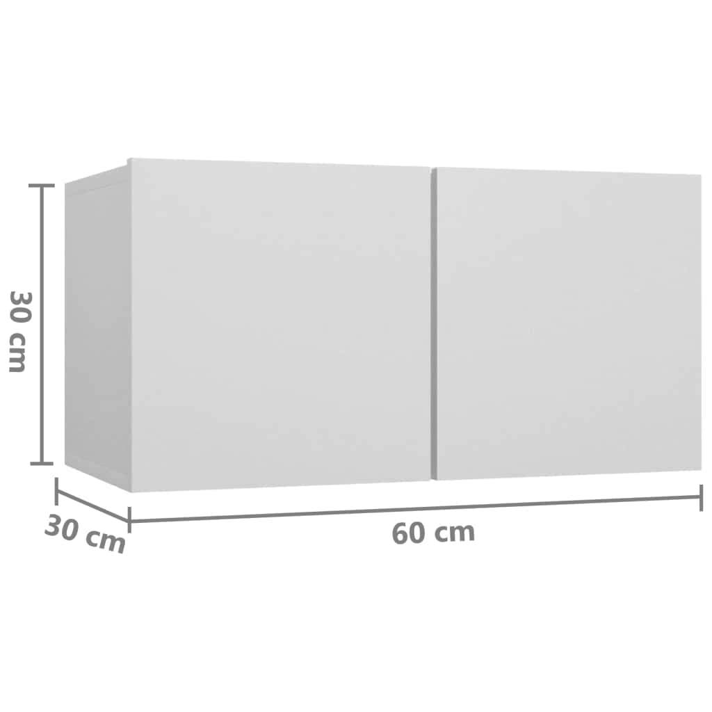 Stoneham 4 Piece TV Cabinet Set Engineered Wood – 60x30x30 cm, White
