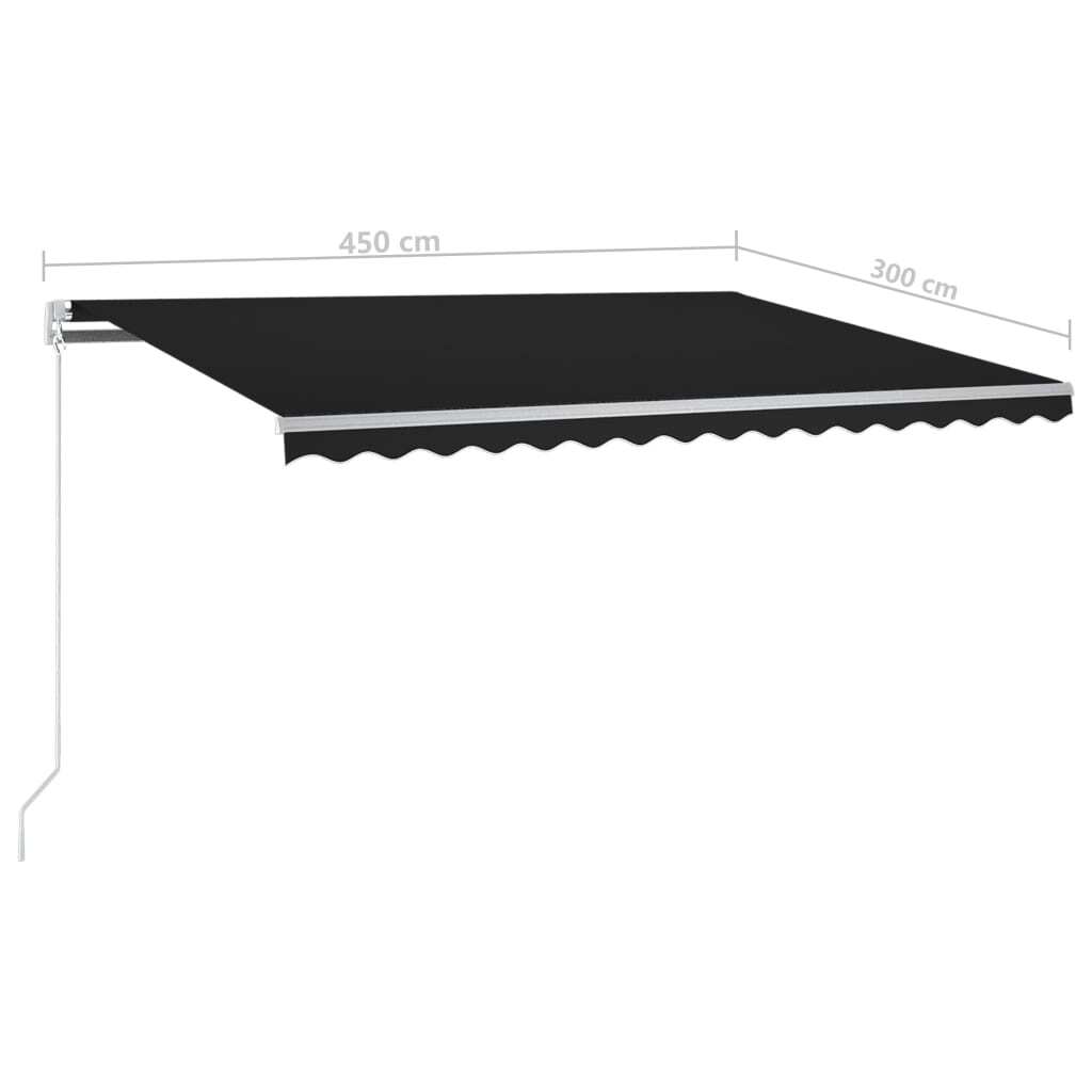 Automatic Retractable Awning – 450×300 cm, Anthracite