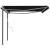 Automatic Retractable Awning with Posts – 450×300 cm, Anthracite