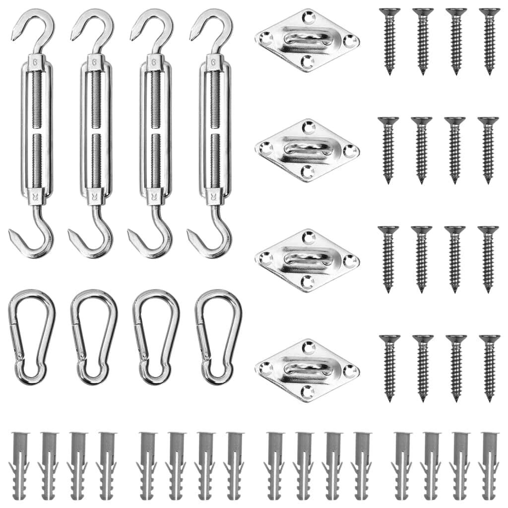 12 Piece Sunshade Sail Accessory Set Stainless Steel – 65×40 mm