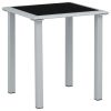 Sun Loungers 2 pcs with Table Aluminium Black