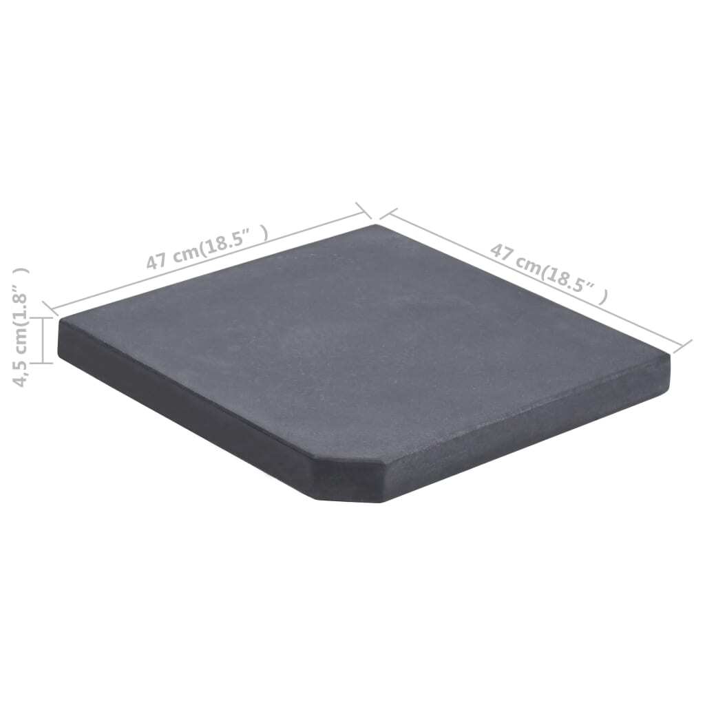 Umbrella Weight Plate Black Granite Square 25 kg