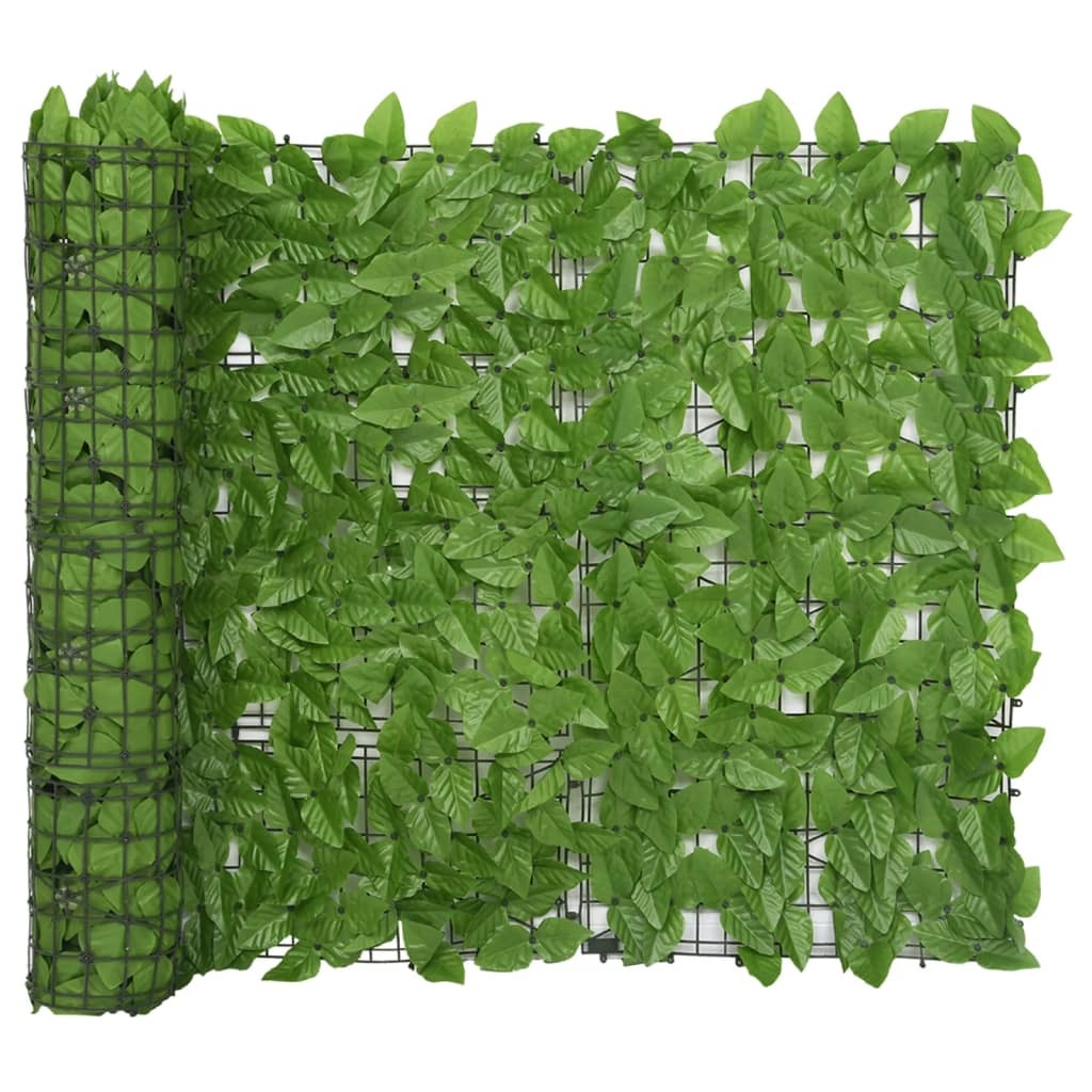 Balcony Screen with Leaves – 400×100 cm, Green