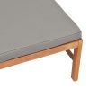Footrest with Cushion Solid Teak Wood – Dark Grey
