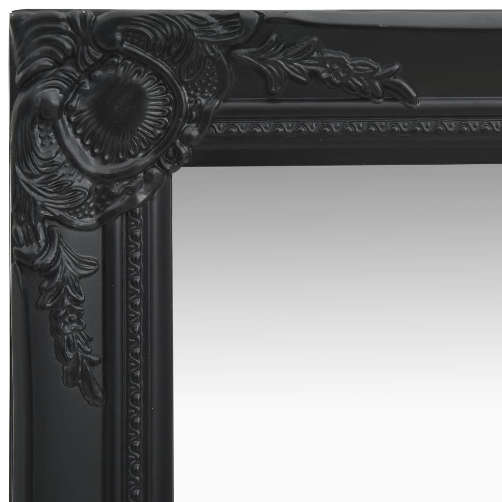 Wall Mirror Baroque Style – 50×50 cm, Black