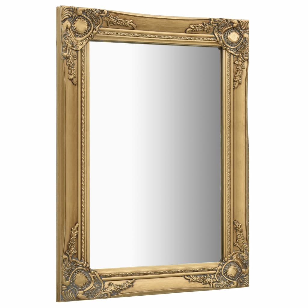 Wall Mirror Baroque Style – 50×80 cm, Gold