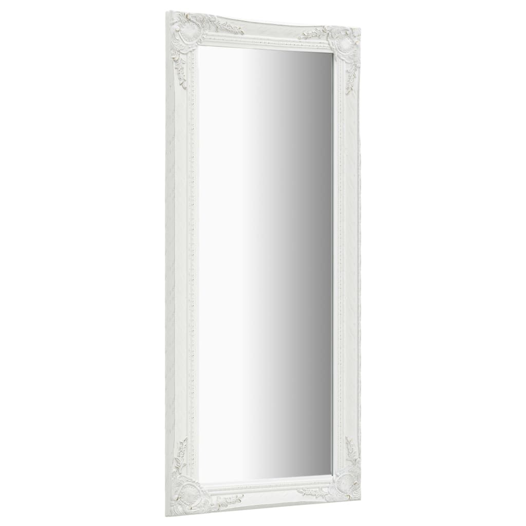 Wall Mirror Baroque Style – 50×120 cm, White