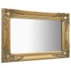Wall Mirror Baroque Style – 60×40 cm, Gold