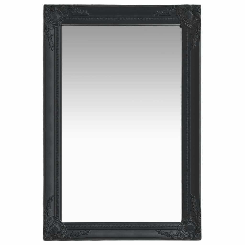 Wall Mirror Baroque Style – 60×40 cm, Black
