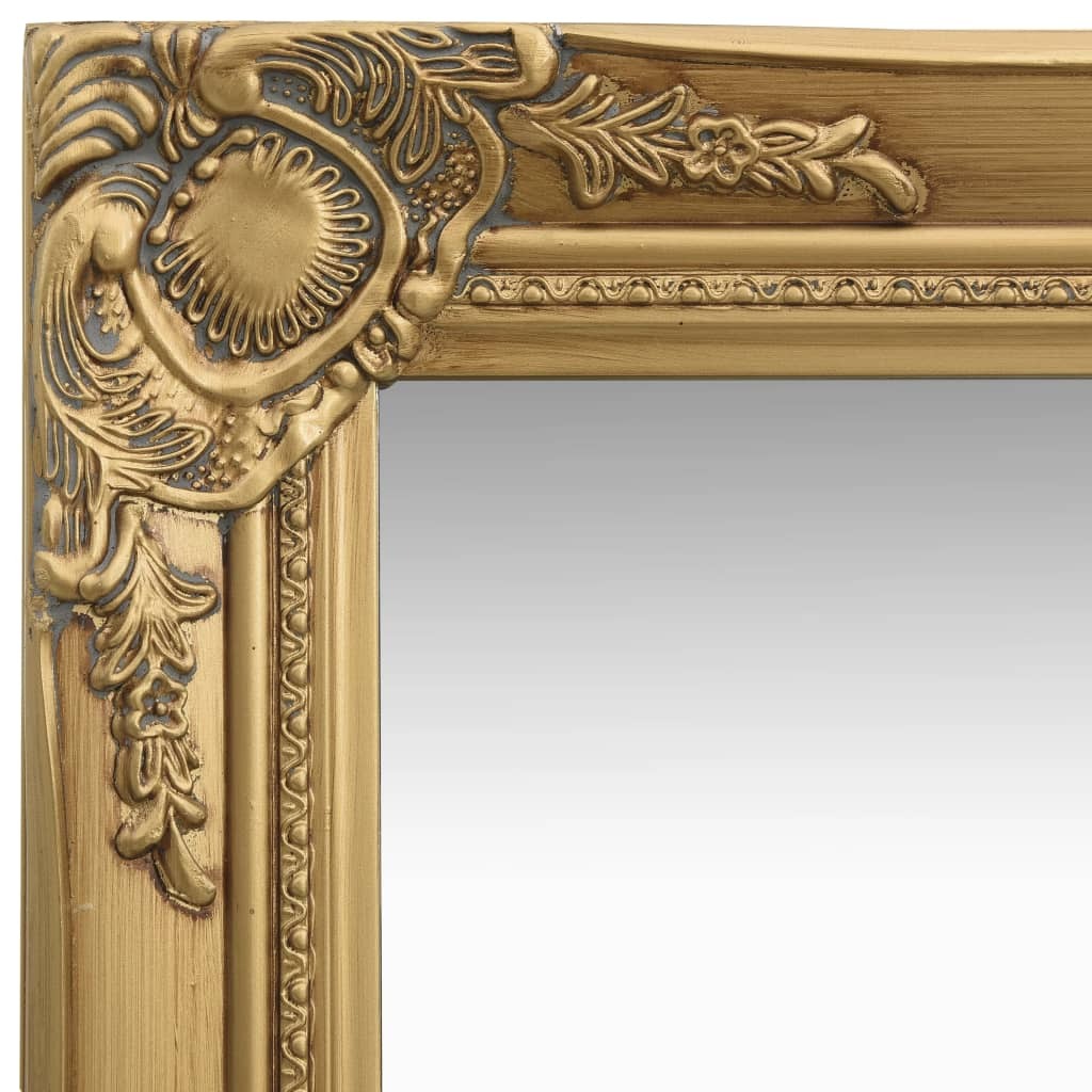 Wall Mirror Baroque Style – 60×60 cm, Gold