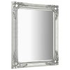 Wall Mirror Baroque Style – 60×80 cm, Silver