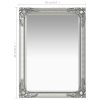 Wall Mirror Baroque Style – 60×80 cm, Silver