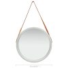 Wall Mirror with Strap – 50 cm, Silver