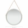 Wall Mirror with Strap – 60 cm, Silver