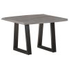 Coffee Table with Live Edges Solid Acacia Wood – 60x60x40 cm, Grey