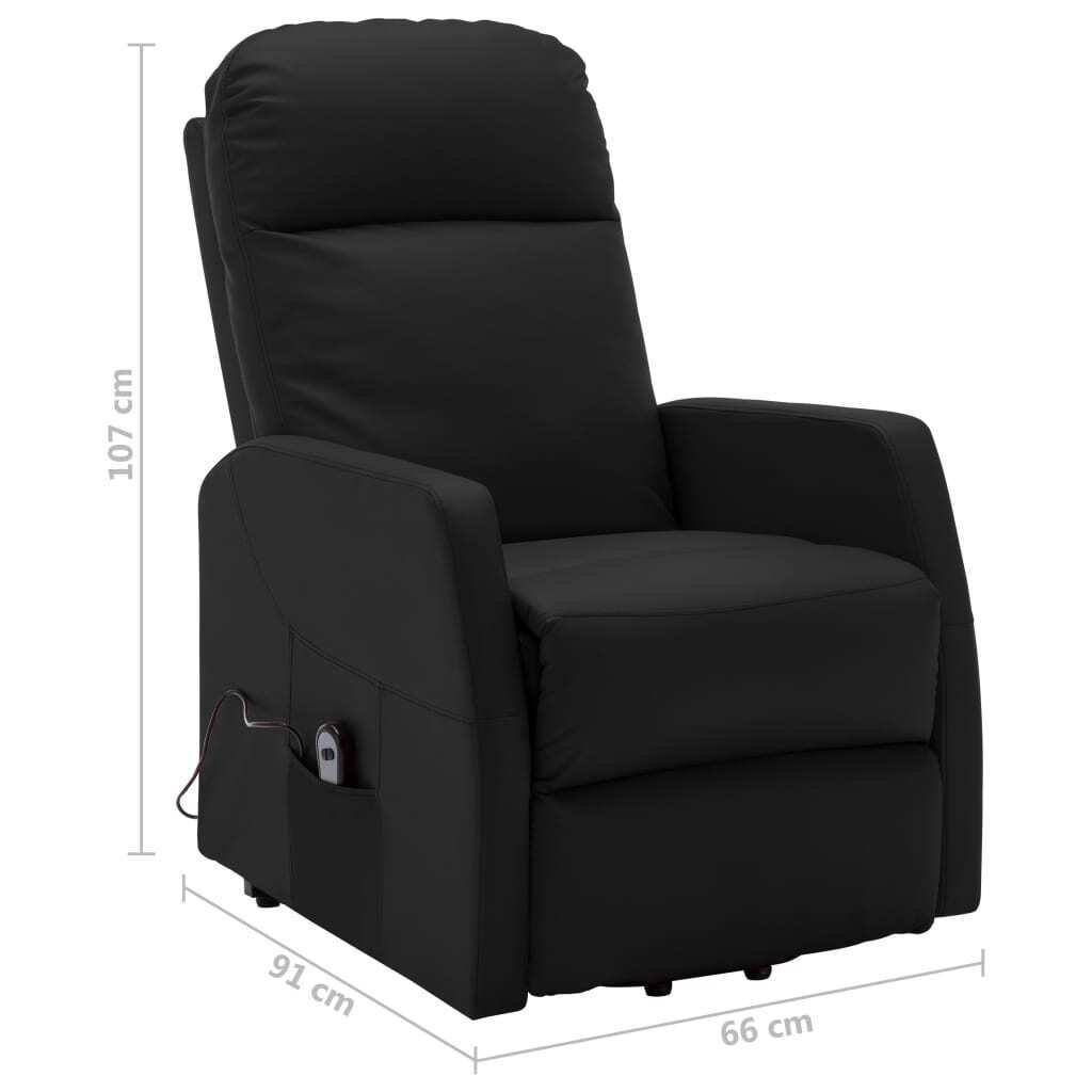 Stand-up Recliner Faux Leather – Black