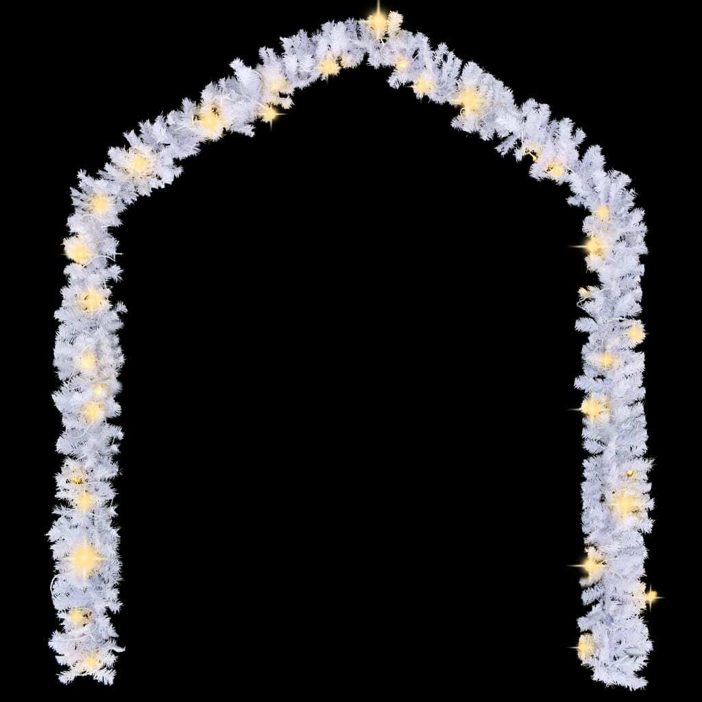 Christmas Garland with LED Lights White 5 m PVC