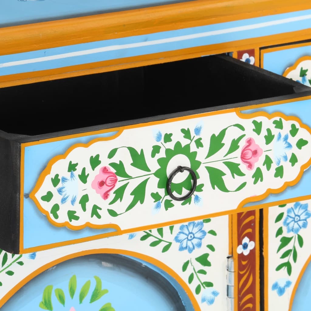 Hand Painted Sideboard 120x35x76 cm Solid Mango Wood