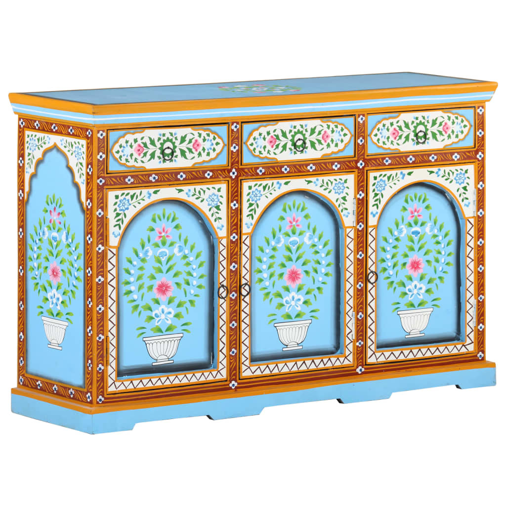 Hand Painted Sideboard 120x35x76 cm Solid Mango Wood