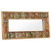 Mirror with Buddha Cladding Solid Reclaimed Wood – 110×50 cm
