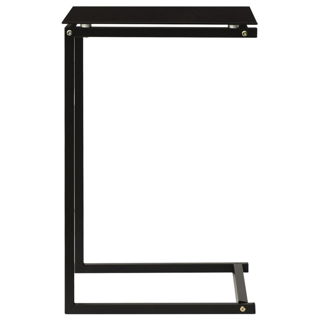 Cimarron Side Table Black 40x40x60 cm Tempered Glass