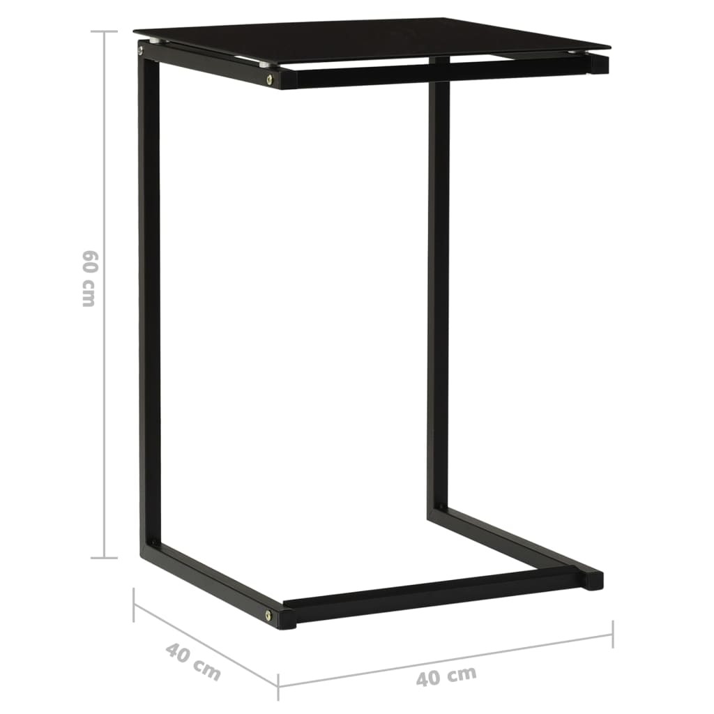 Cimarron Side Table Black 40x40x60 cm Tempered Glass