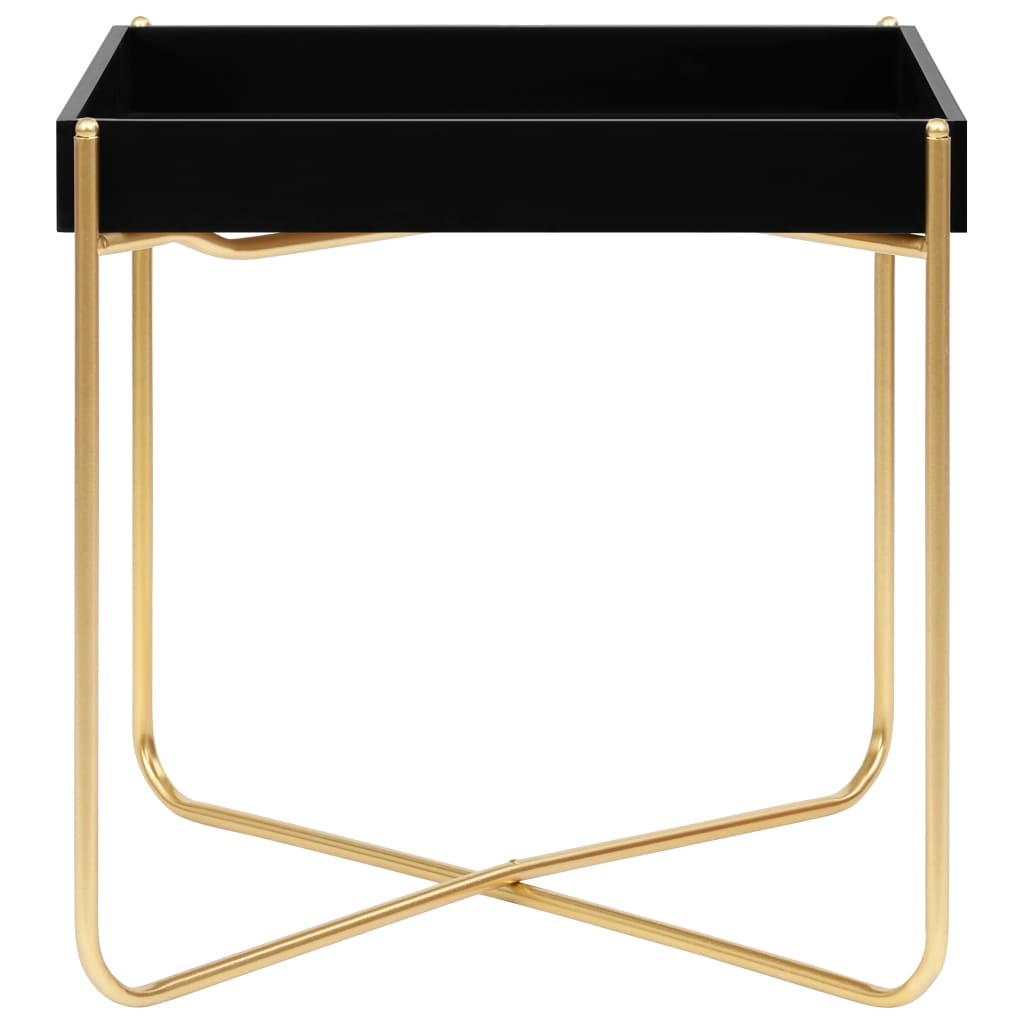 Delray Side Table Black and Gold 38x38x38.5 cm MDF