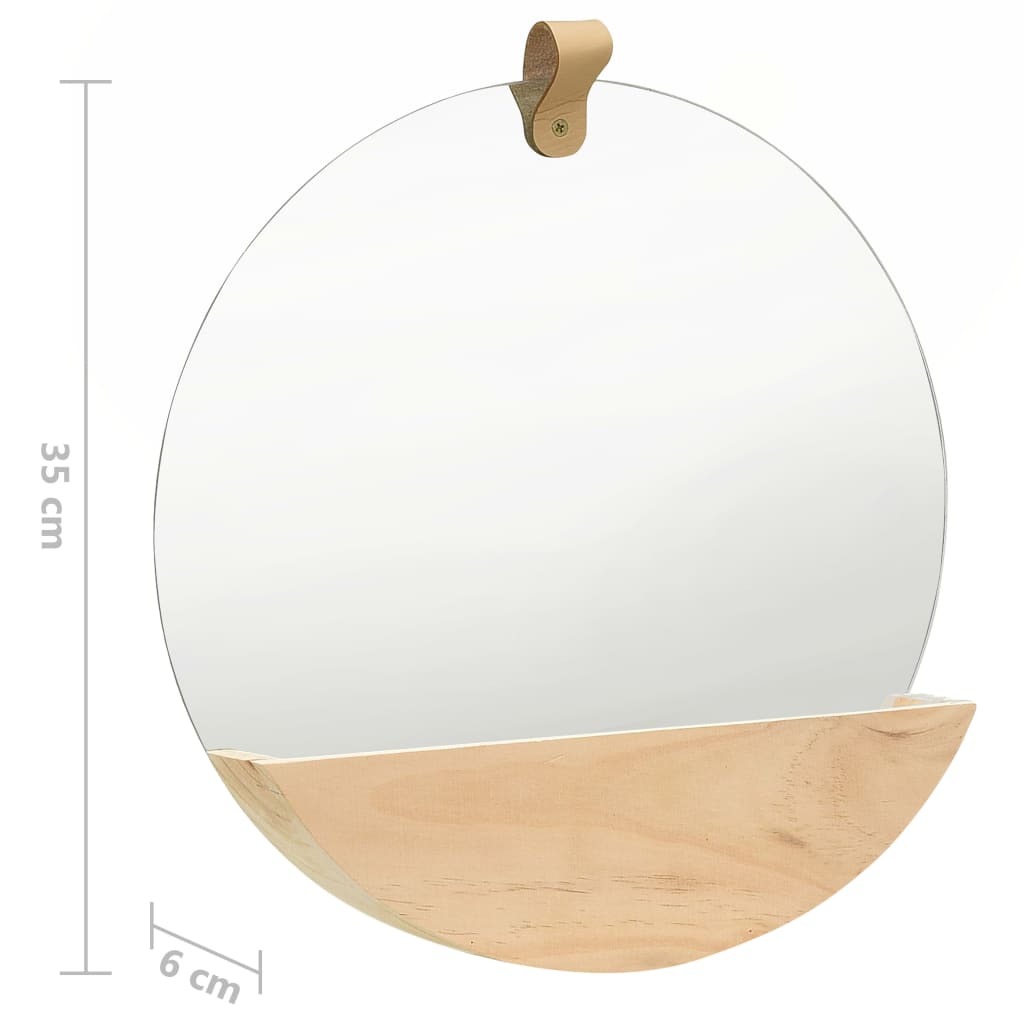 Wall Mirror Solid Pinewood – 35 cm