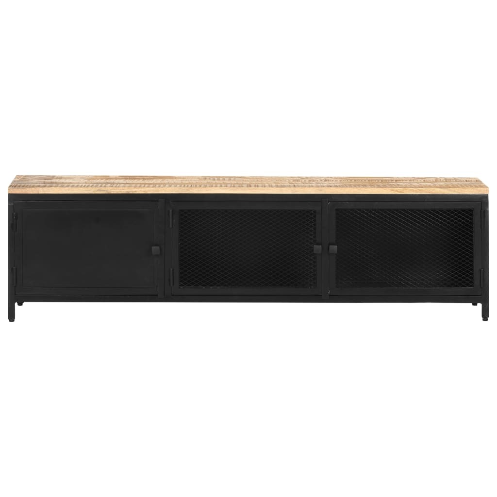 Arvin TV Cabinet 130x30x37 cm Solid Rough Mango Wood