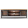 Olmsted TV Cabinet Grey 120x30x40 cm Solid Acacia Wood and Steel