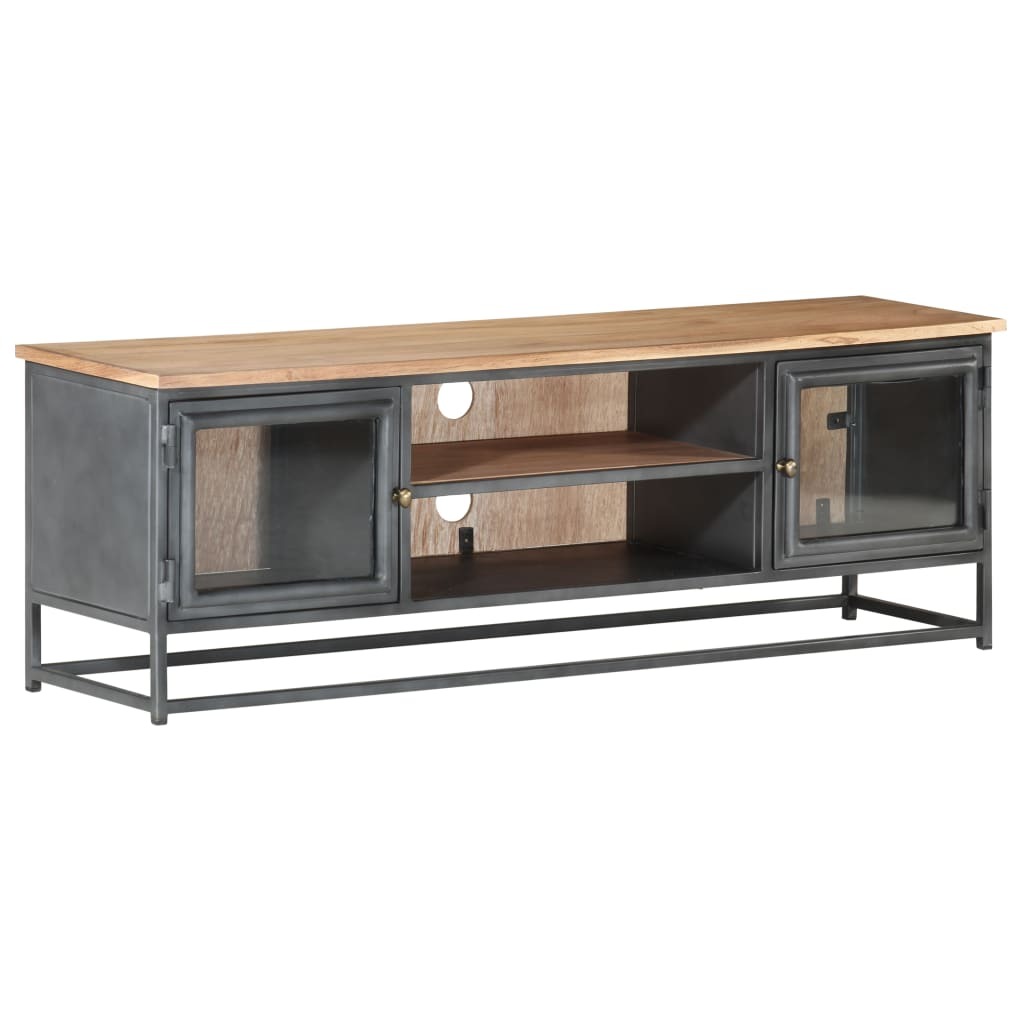 Olmsted TV Cabinet Grey 120x30x40 cm Solid Acacia Wood and Steel