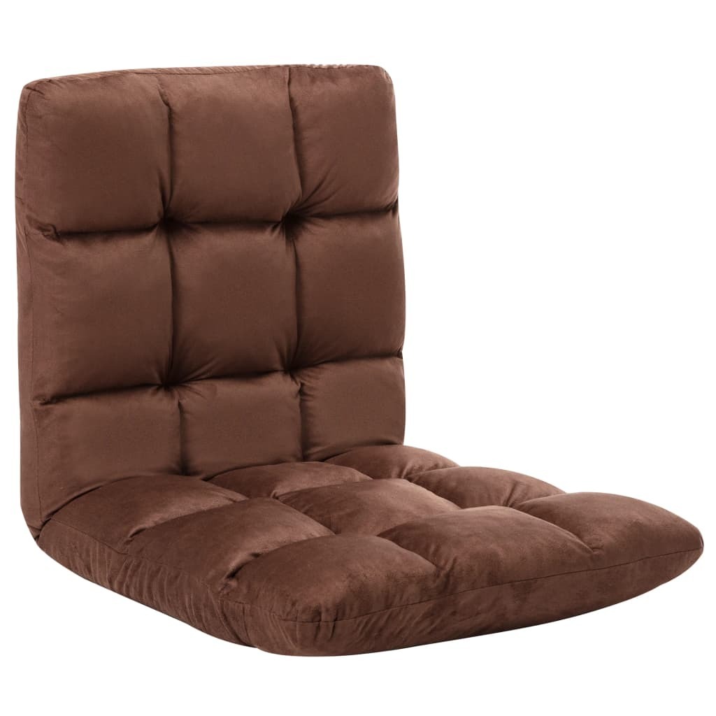 Folding Floor Chair Microfibre – Brown