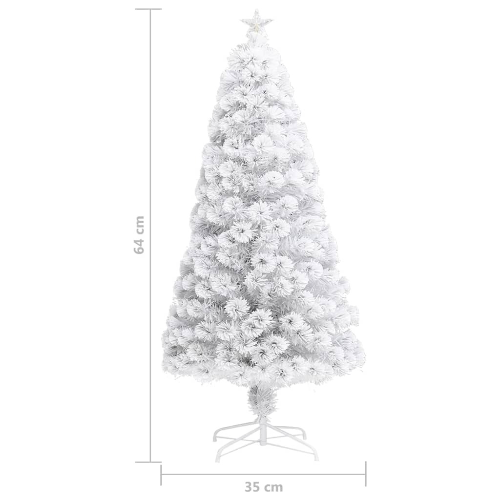 Artificial Christmas Tree with LED Fibre Optic – 64×35 cm, White